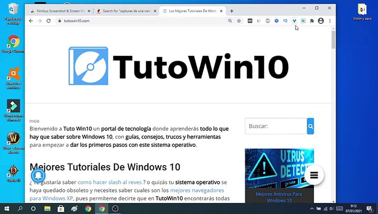 Como HACER una CAPTURA de PANTALLA de una PÁGINA WEB COMPLETA con NIMBUS FÁCIL y RÁPIDO