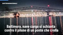 Baltimora, nave cargo si schianta contro il pilone di un ponte che crolla
