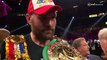 Tyson Fury reacciona tras su épica victoria sobre Deontay Wilder y ¡Canta para el público de Las Vegas!