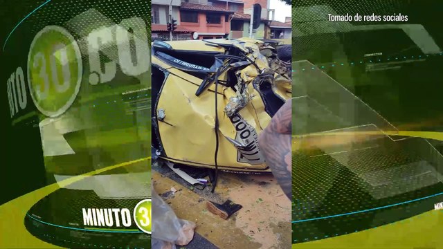 Colisión entre un taxi y un camión dejó al menos cuatro heridos en barrio Nuevo, Bello