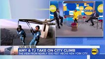 Amy Robach y T.J. Holmes se enfrentan a City Climb la atraccion de N.Y