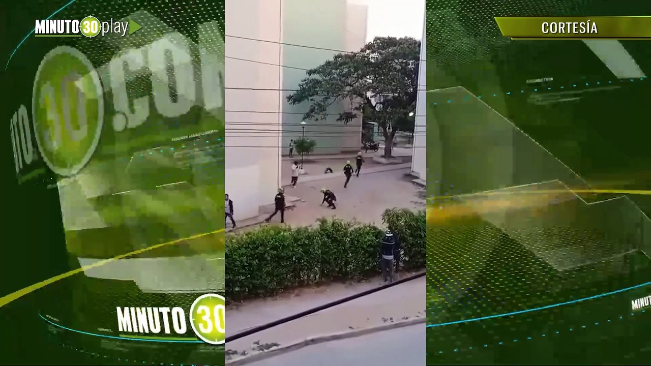 Procedimiento policial a bala y a piedra en Valledupar