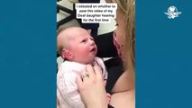 #CUTE: Reacción de una bebé sorda al escuchar la voz de su mamá por primera vez