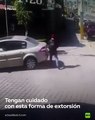 #VIDEO: Finge ser atropellado para extorsionar a una conductora