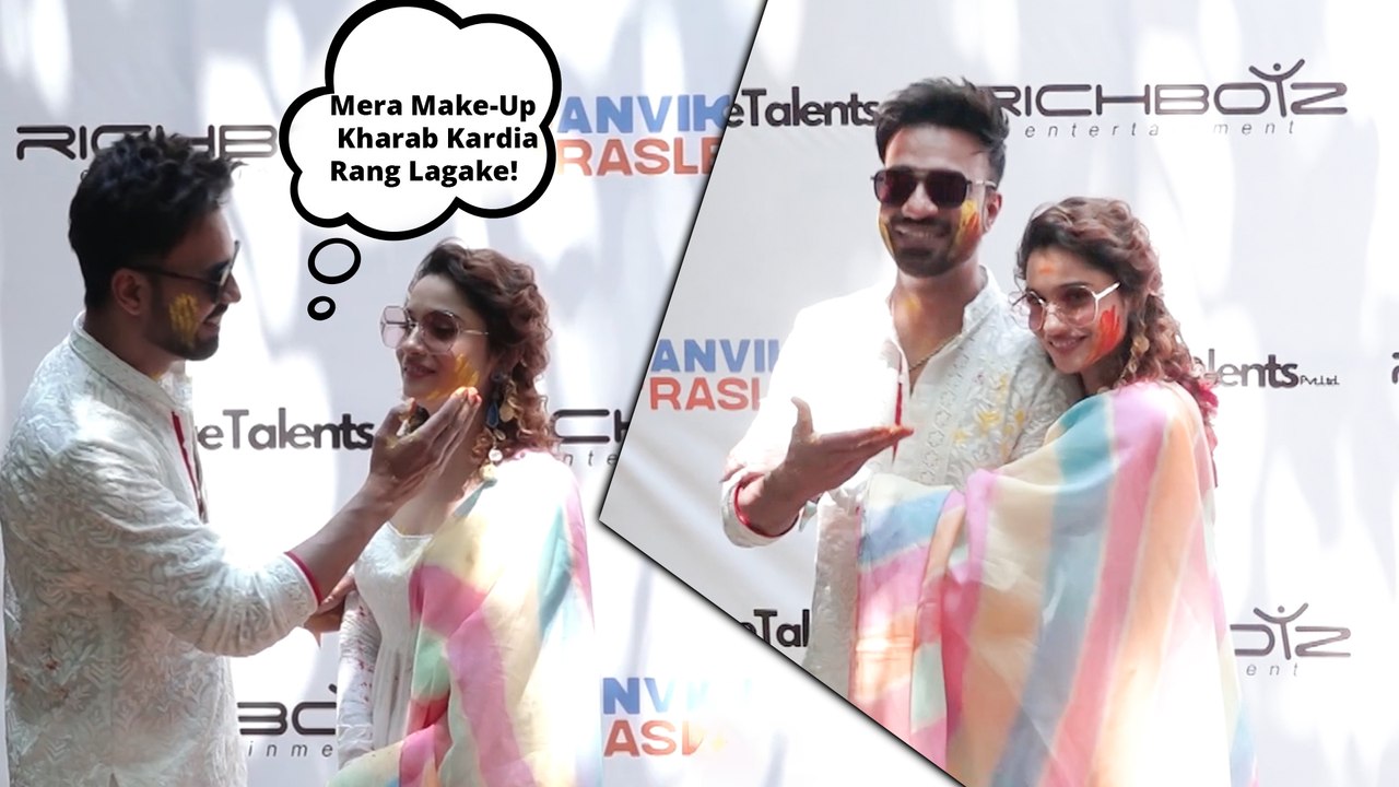 Vicky Jain & Ankita Lokhande Host Their 3rd HOLI Party 'Anviki Rasleela' With Friends, Family & Paps