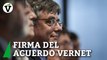 Puigdemont firma el 'Acuerdo del Vernet' para ir en coalición a las elecciones catalanas