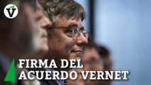 Puigdemont firma el 'Acuerdo del Vernet' para ir en coalición a las elecciones catalanas