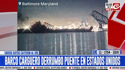 Imágenes impactantes: barco pesquero chocó y derrumbó puente
