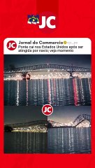 Ponte cai nos Estados Unidos após ser atingida por navio