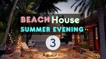 Cozy Beach House in Summer Evening Ambience with Campfire, Crickets & Relaxing Ocean Sounds ASMR 2 Hour