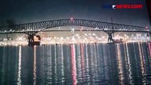 Detik-Detik Ditabrak Kapal, Jembatan Key Baltimore di Amerika Runtuh