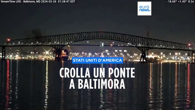Usa, crolla ponte a Baltimora, nave cargo contro il pilone: veicoli in acqua almeno 7 dispersi
