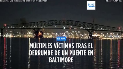 Vídeo: Un barco choca contra el mayor puente de Baltimore y lo derrumba cuando cruzaban coches