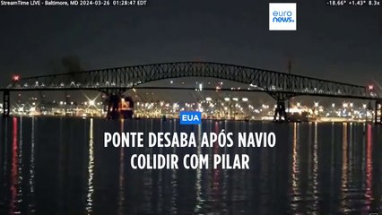 Ponte em Baltimore colapsa após embate de navio. Duas pessoas resgatadas do rio com vida