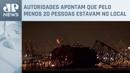 Ponte desaba após ser atingida por navio em Baltimore, nos EUA