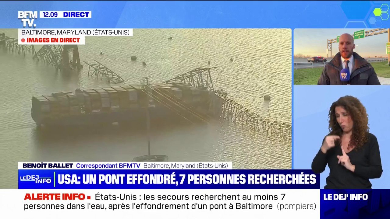 Pont effondré à Baltimore: les images aériennes après la catastrophe