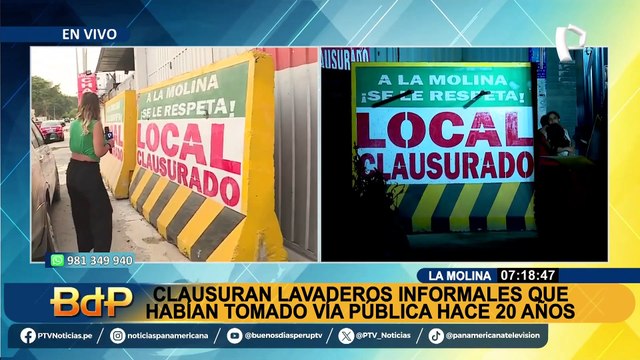 La Molina: colocan 20 muros de concreto frente a negocios de lavado de autos que habían sido clausurados