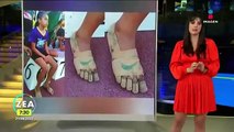 Niña gana carrera con zapatos que ella misma diseñó