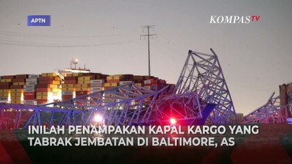 Penampakan Kapal Kargo Tabrak Jembatan Baltimore AS hingga Ambruk