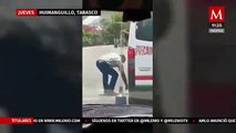 #VIDEO: Conductor de Tabasco arrolla a hombre que lo intentó agredir con Machete