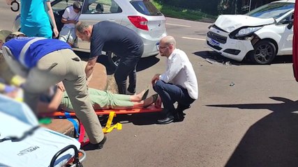 Mulher fica ferida em acidente no Centro