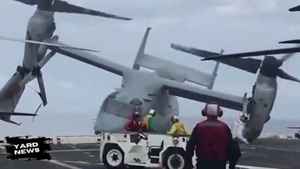 #VIDEO:Aterrador momento en que el helicóptero MV 22 Osprey se estrella matando a tres personas