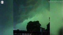 #VIRAL: El cielo de Dakota del Sur se tiñe de un verde inquietante en medio de la tormenta