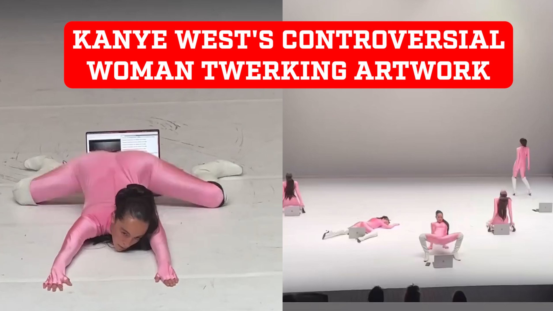 Kanye West's controversial women twerking in front of laptops