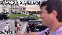 Alexandria Ocasio-Cortez acosada por un hombre en la escalinata del Capitolio