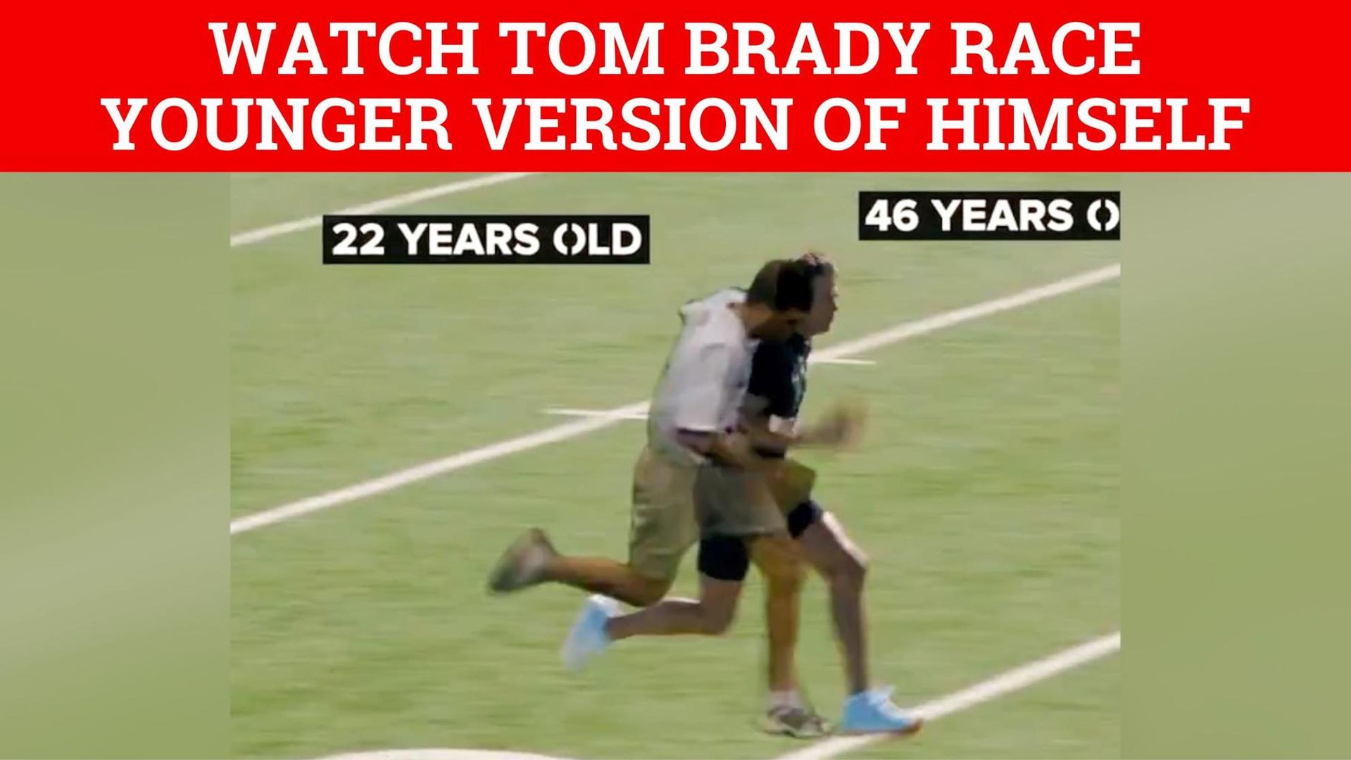 Tom Brady attempts to beat his 40 yard dash time from 2000 NFL Combine