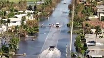 Ian Major Storm Surge inundando casas con Sots Drone