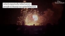 Un vídeo pretende mostrar un ataque con misiles ucranianos en la ciudad de Kherson ocupada por Rusia