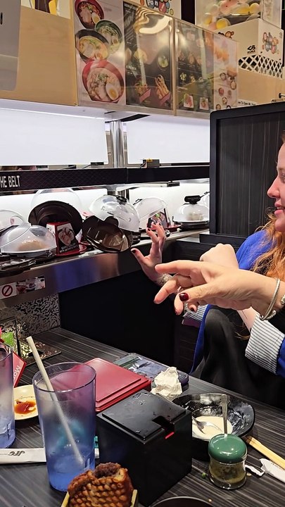 Plates Pile Up at Revolving Sushi Bar