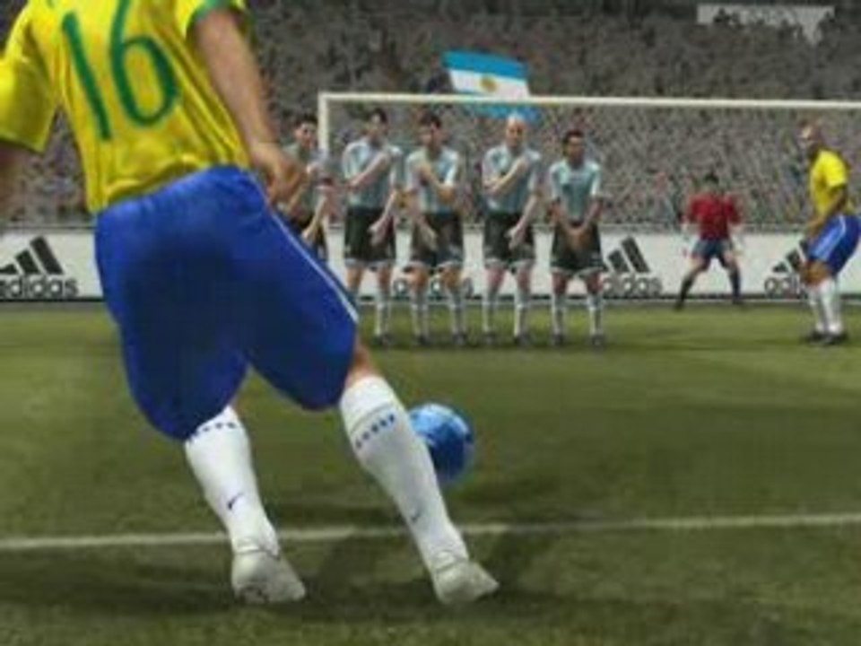 PES 2008 ronaldinho coup franc sous le mur