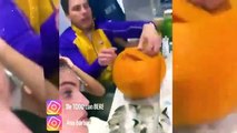 Ana Bárbara sufre accidente en un hotel, aún así se anima a decorar una calabaza con sus hijos.