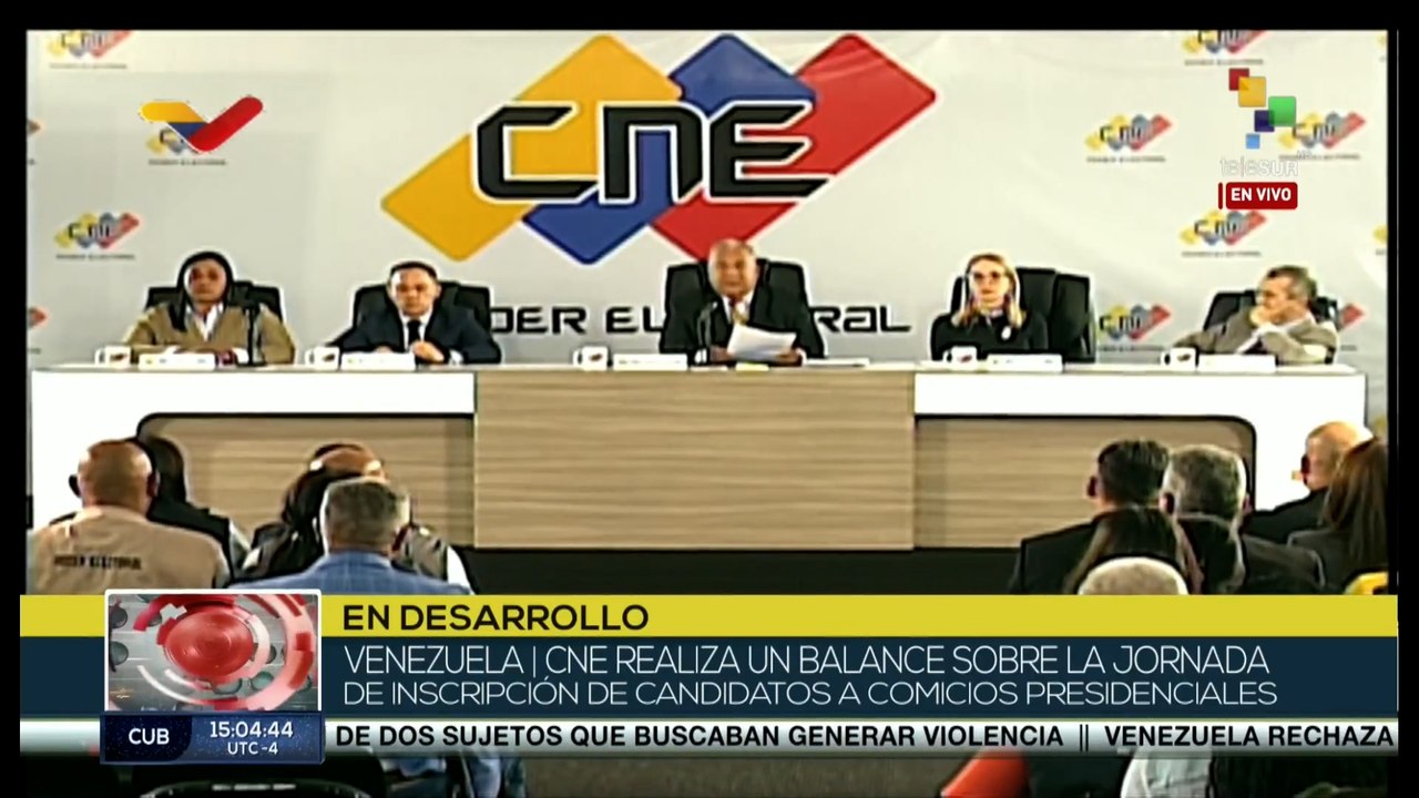 CNE de Venezuela realiza balance de inscripción de candidatos presidenciales