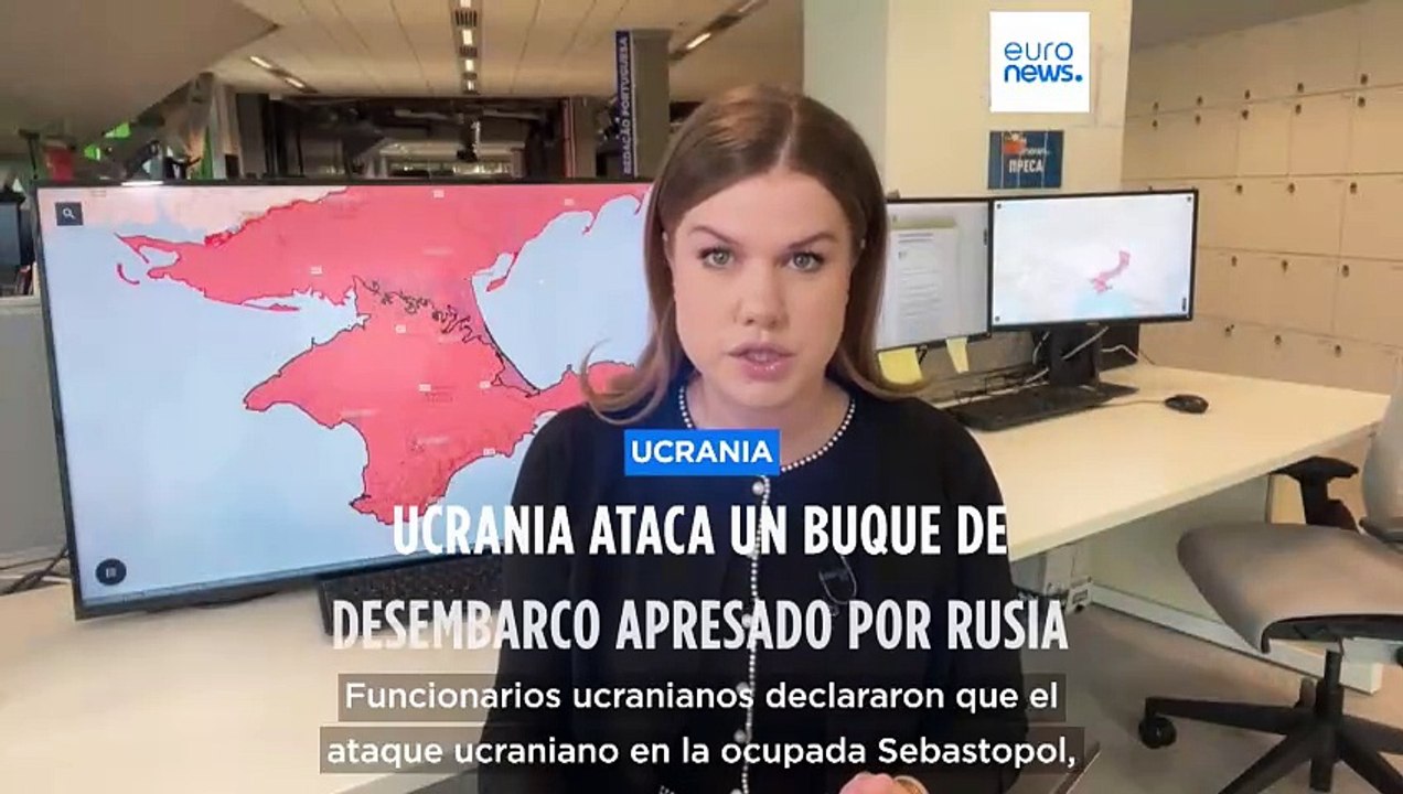 Mapas de la guerra: Ucrania destruye un buque de guerra que Rusia le había arrebatado en 2014
