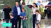 Kate Middleton, el príncipe Guillermo y sus tres hijos visitan el avión que trajo el cuerpo de la reina Isabel a casa