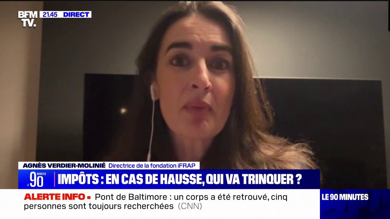 Déficit public: "C'est absolument nécessaire de ne pas augmenter les impôts", estime Agnès Verdier-Molinié (directrice de la fondation iFRAP)
