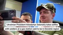 Los soldados de Donetsk se hacen selfies con Zelenskiy