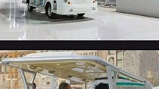 Golf carts to facilitate Tawaf for the elderly and disabled on the roof of Masjid al-Haram