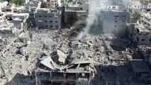 Gaza: un dron muestra las secuelas del ataque contra el campo de refugiados de Nuseirat