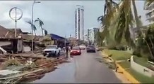 La devastación de la zona costera en San Miguel Alemán , Acapulco tras el paso del Huracán Otis