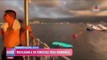 Rescatan a 10 turistas tras hundirse en Puerto Vallarta