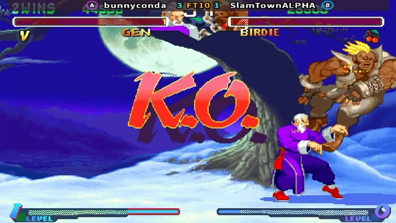 Street Fighter Alpha 2 - bunnyconda vs SlamTownALPHA FT10