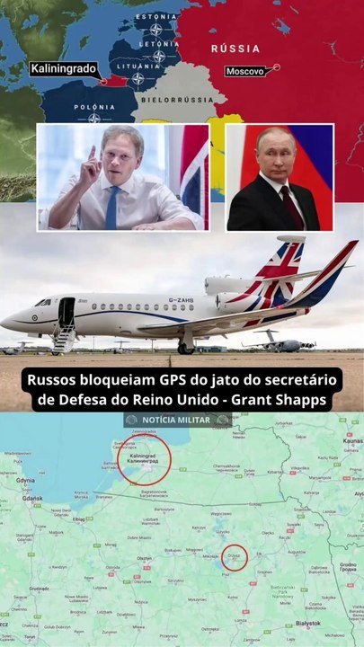Russos bloqueiam GPS do jato do secretário de Defesa do Reino Unido - Grant Shapps