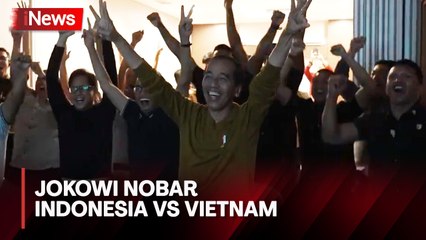 Momen Jokowi Nobar Indonesia Kalahkan Vietnam Bersama para Menteri