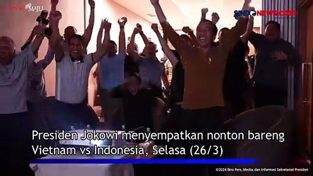 Jokowi Nobar Bareng Menteri, Saksikan Timnas Indonesia Kalahkan Vietnam 3-0