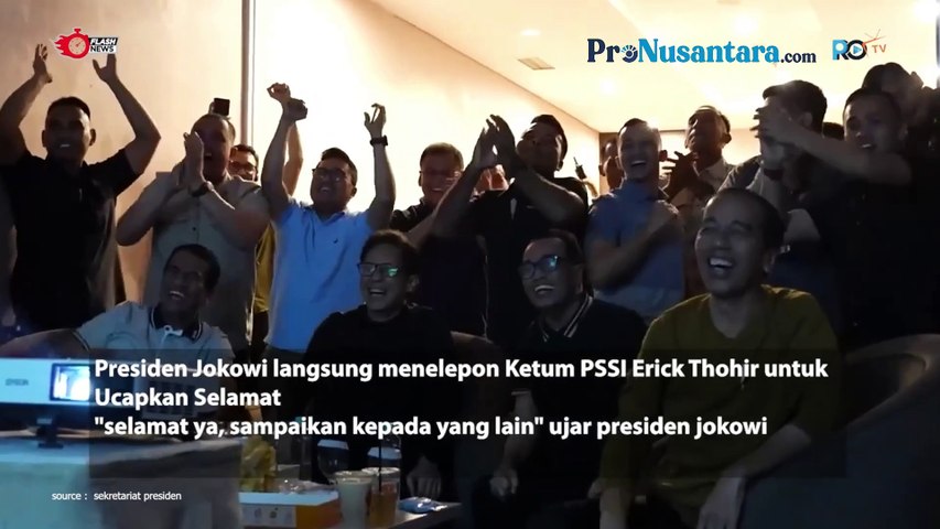 Girang Banget! Keasyikan Presiden Jokowi Nonton Bareng Laga Timnas Indonesia Bersama Sejumlah Menteri