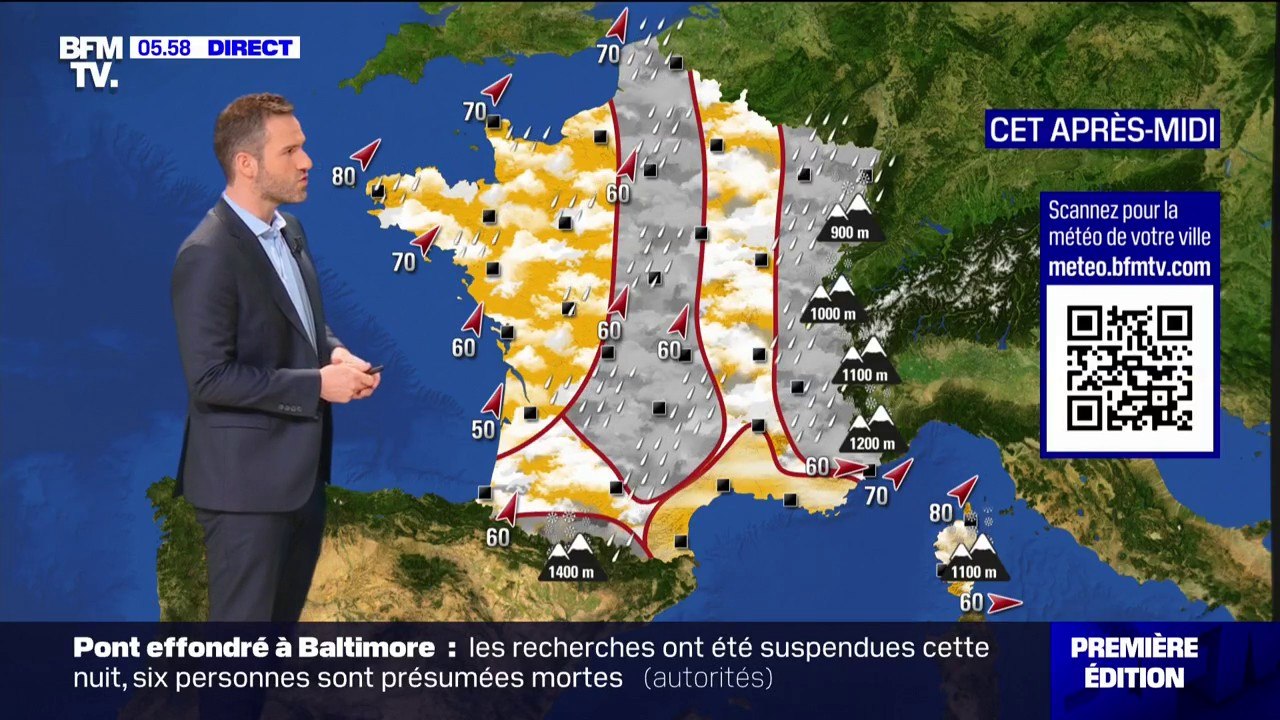 Des averses attendues ce mercredi ainsi que de la neige à basse altitude à l'est